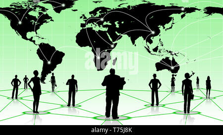 Connessione globale del popolo business social network Foto Stock