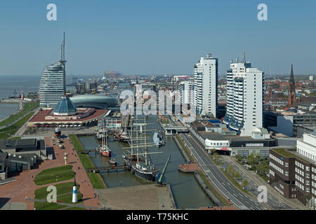 Havenwelten, museo-porto e centro di Columbus, Bremerhaven, Brema, Germania Foto Stock