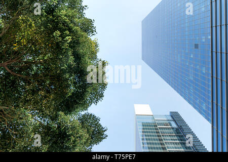 Il paesaggio nel centro della città moderna, un contesto commerciale. Una giornata di sole. Foto Stock