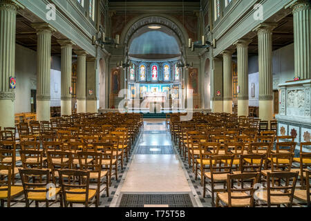 Innenraum der Kirche Saint-Jacques-Saint-Christophe de la Villette, Parigi, Frankreich | Saint-Jacques-Saint-Christophe de la Villette chiesa inter Foto Stock