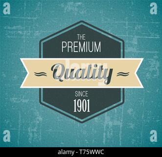 Vettore di vecchio dark retro vintage grunge - etichetta di qualità premium Illustrazione Vettoriale