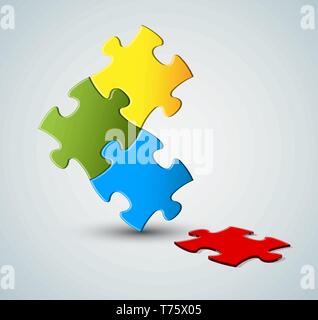Vettore astratto puzzle / soluzione lo sfondo con un pezzo mancante Illustrazione Vettoriale