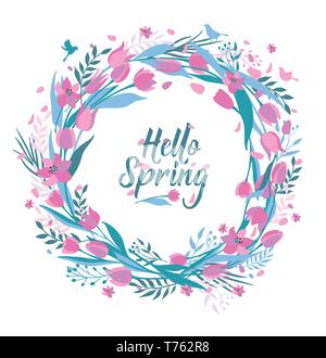 Vector pattern senza giunture di graziosi eleganti tulipani. Illustrazione Vettoriale