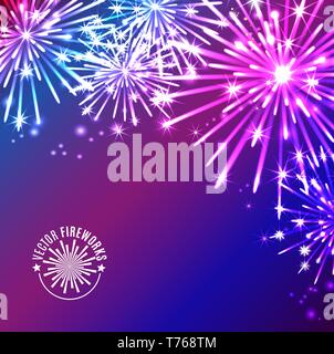 Illustrazione Vettoriale di fuochi d'artificio Illustrazione Vettoriale