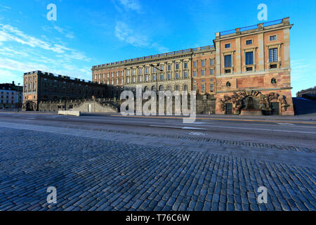 Facciata del palazzo reale, nella città di Stoccolma, Svezia, Europa Foto Stock