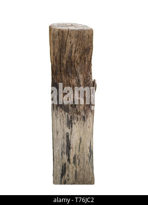 Legno marrone supporto,isolato su sfondo Foto Stock