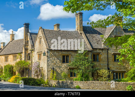 Case nel villaggio rurale di Stanton vicino a Broadway in Cotswolds Foto Stock