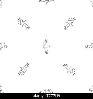 Hip hop dancer modello vettore senza soluzione di continuità geometrica ripetizione per qualsiasi web design Illustrazione Vettoriale
