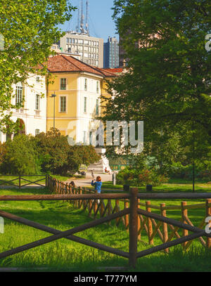 Indro Montanelli giardino pubblico nel centro di Milano - Italia Foto Stock