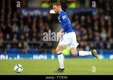 Liverpool, Regno Unito. 03 Maggio, 2019. Gylfi Sigurdsson di Everton durante il match di Premier League tra Everton e Burnley a Goodison Park il 3 maggio 2019 a Liverpool, in Inghilterra. Credito: Immagini di PHC/Alamy Live News Foto Stock