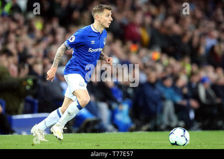 Liverpool, Regno Unito. 03 Maggio, 2019. Lucas Digne di Everton durante il match di Premier League tra Everton e Burnley a Goodison Park il 3 maggio 2019 a Liverpool, in Inghilterra. Credito: Immagini di PHC/Alamy Live News Foto Stock