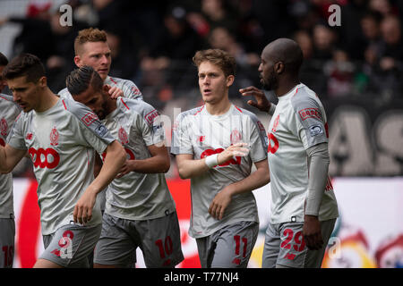 Bruxelles, Belgio. 05 Maggio, 2019. Bruxelles, Belgio - 05 Maggio: la Jupiler Pro League play-off 1 corrispondono (giorno 7) tra RSC Anderlecht e standard de Liege su 05 Maggio 2019 a Bruxelles, in Belgio. (Foto di Frank Abbeloos/Isosport) Credito: Pro scatti/Alamy Live News Foto Stock