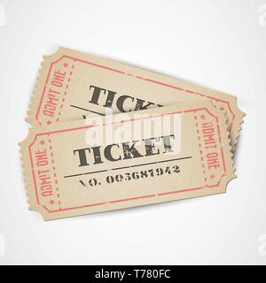 Vettore di vecchia carta vintage i biglietti con i numeri Illustrazione Vettoriale