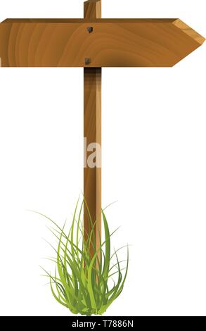 Vettore di puntatore in legno illustrazione su sfondo bianco Illustrazione Vettoriale