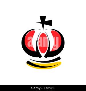 Corona icona Logo template vettoriale per prodotti stampati e T-shirts Illustrazione Vettoriale