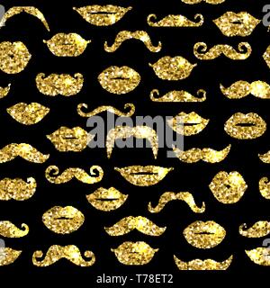 Glitter seamless pattern di moda in oro. Illustrazione Vettoriale