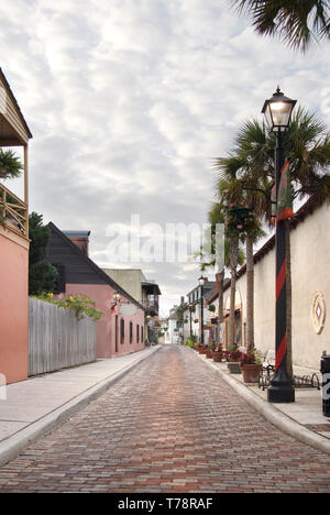 Bella strada di St.Augustine Florida Foto Stock