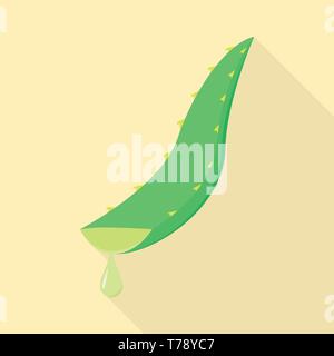 Aloe Olio di foglie di icona di stile di Piana Illustrazione Vettoriale