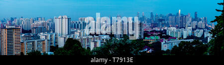 Una immagine panoramica della skyline di Singapore, Singapore, Asia Foto Stock