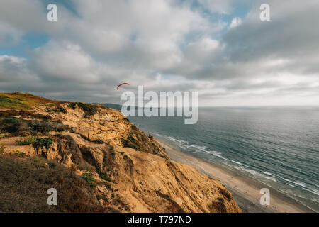 Scogliere vicino al Gliderport, Torrey Pines State Reserve, San Diego, California Foto Stock