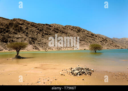 Vista panoramica delle acque-cape nel deserto Foto Stock