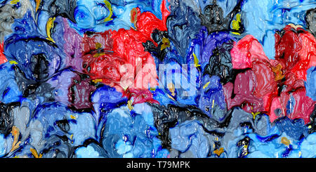 Colorato la pittura ad olio dipinti a mano arte illustrazione : texture astratte su tela, sfondo (ad alta risoluzione 2D CG illustrazione) Foto Stock