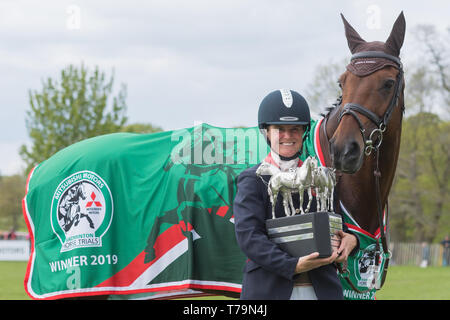 Piggy francese in occasione della cerimonia di premiazione del 2019 Mitsubishi Motors Badminton Horse Trials Foto Stock