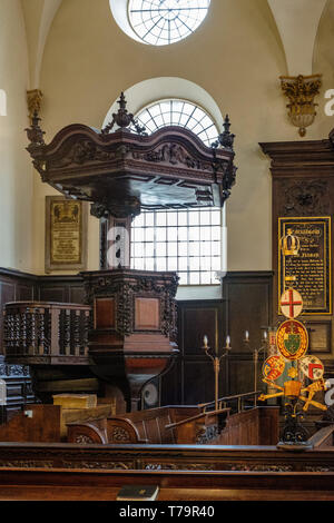 Chiesa parrocchiale di St Mary Abchurch, Abchurch Lane, Londra Foto Stock