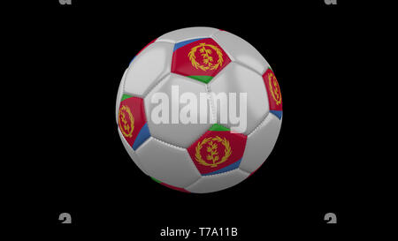 Pallone da calcio con bandiera Eritrea, rendering 3d calcio Foto Stock