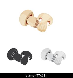 Snack,cap,trattare,cucina,forest,pulito,cibo,sapori,seasonin,l'ingrediente,,a fungo champignon,materie,slice,spezie,aroma,gusto,prodotto organico,,cottura,impostare,vettore,icona,immagine,isolato,raccolta,design,l'elemento,graphic,segno, Vettori vettore , Illustrazione Vettoriale