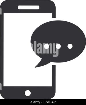Smartphone o telefono messaggio ricezione icona simbolo illustrazione vettoriale Illustrazione Vettoriale
