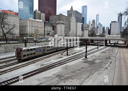 Il Congress Hotel lungo il Millennium Park, Chicago, Illinois Foto Stock