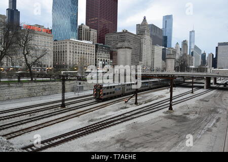 Il Congress Hotel lungo il Millennium Park, Chicago, Illinois Foto Stock