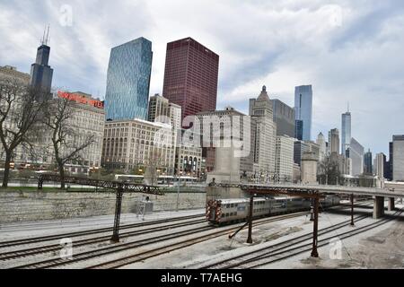 Il Congress Hotel lungo il Millennium Park, Chicago, Illinois Foto Stock