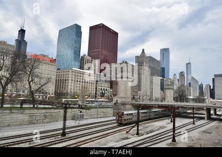 Il Congress Hotel lungo il Millennium Park, Chicago, Illinois Foto Stock