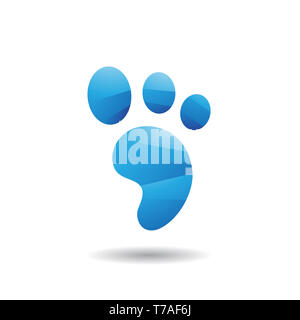 Il Concept Design di un animale Icona Footprint, illustrazione di vettore isolato su uno sfondo bianco Foto Stock