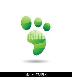 Il Concept Design di un animale Icona Footprint, illustrazione di vettore isolato su uno sfondo bianco Foto Stock