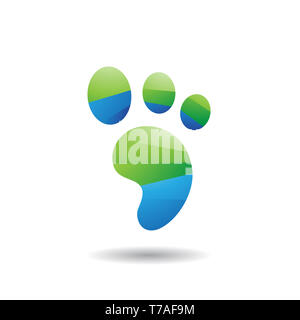 Il Concept Design di un animale Icona Footprint, illustrazione di vettore isolato su uno sfondo bianco Foto Stock