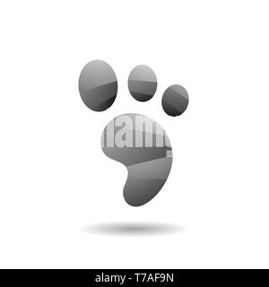 Il Concept Design di un animale Icona Footprint, illustrazione di vettore isolato su uno sfondo bianco Foto Stock