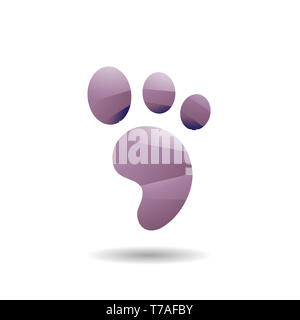 Il Concept Design di un animale Icona Footprint, illustrazione di vettore isolato su uno sfondo bianco Foto Stock