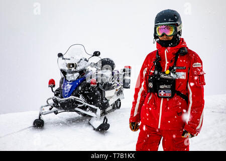 Pattuglia sci ufficiale, Hakuba, Giappone Foto Stock