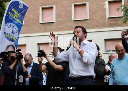 Matteo Salvini, Modena - Italia, 3 Maggio 2019: pubblica conferenza politico Lega party Foto Stock