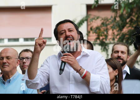 Matteo Salvini, Modena - Italia, 3 Maggio 2019: pubblica conferenza politico Lega party Foto Stock