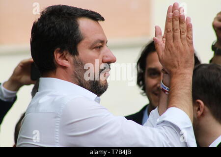 Matteo Salvini, Modena - Italia, 3 Maggio 2019: pubblica conferenza politico Lega party Foto Stock