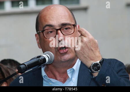 Nicola Zingaretti - MODENA - Italia, 4 maggio 2019: Nicola Zingaretti PD segretario, pubblica conferenza politico del partito democratico Foto Stock