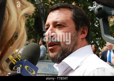 Matteo Salvini, Modena - Italia, 3 Maggio 2019: pubblica conferenza politico Lega party Foto Stock