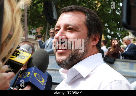 Matteo Salvini, Modena - Italia, 3 Maggio 2019: pubblica conferenza politico Lega party Foto Stock