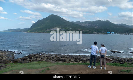 Nuovo Taiepi City, Taiwan - 3 Maggio 2019 : La Proboscide Rock presso la costa di Taiwan, Shenao, Nuova Taipei, Taiwan Foto Stock