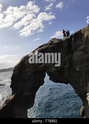 Nuovo Taiepi City, Taiwan - 3 Maggio 2019 : La Proboscide Rock presso la costa di Taiwan, Shenao, Nuova Taipei, Taiwan Foto Stock