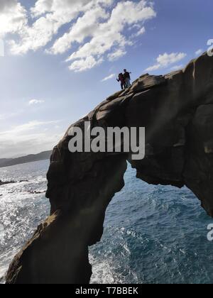 Nuovo Taiepi City, Taiwan - 3 Maggio 2019 : La Proboscide Rock presso la costa di Taiwan, Shenao, Nuova Taipei, Taiwan Foto Stock